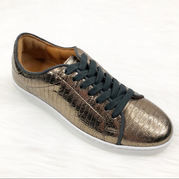 Frye Alexis Sneaker Bronze Lizard Leather New - Picture 3 of 8